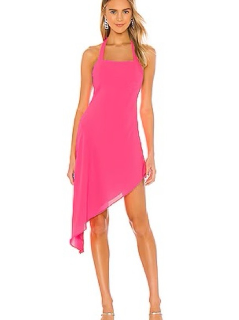 Amanda Uprichard Hot Pink Halter High-Low Dress